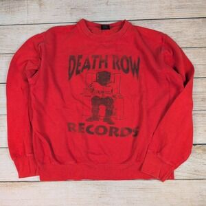 Death Row Records Crooks & Castles Mens Red Graphic Sweatshirt L/G